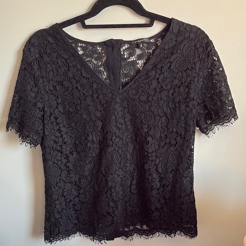 Dynamite Black Lace Top